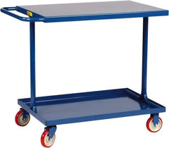 Little Giant - 600 Lb Capacity, 18" Wide x 29-1/2" Long x 35" High Shelf Cart - 2 Shelf, Steel, 2 Rigid/2 Swivel Casters - Apex Tool & Supply