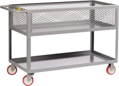 Little Giant - 1,200 Lb Capacity, 18" Wide x 35-1/2" Long x 35" High Deep Shelf Cart - 2 Shelf, Steel, 2 Rigid/2 Swivel Casters - Apex Tool & Supply