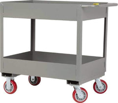 Little Giant - 3,600 Lb Capacity, 24" Wide x 53-1/2" Long x 36-1/2" High Deep Shelf Cart - 2 Shelf, Steel, 2 Rigid/2 Swivel Casters - Apex Tool & Supply