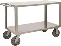 Little Giant - 5,000 Lb Capacity, 24" Wide x 41-1/2" Long x 36" High Heavy Duty Service Cart - 2 Shelf, Steel, 2 Rigid/2 Swivel Casters - Apex Tool & Supply