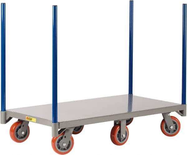 Little Giant - 3,600 Lb Capacity Steel Pipe Stake Truck - Steel Deck, 30" OAW, 60" Platform Length, Polyurethane Casters - Apex Tool & Supply