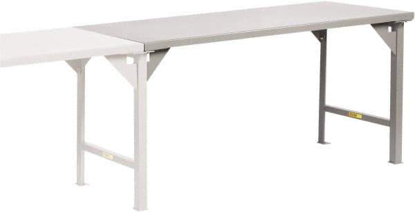 Little Giant - 72 Wide x 30" Deep x 36" High, 12 Gauge Steel Production Table - Fixed Legs, Gray - Apex Tool & Supply