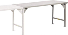 Little Giant - 48 Wide x 30" Deep x 36" High, 12 Gauge Steel Production Table - Fixed Legs, Gray - Apex Tool & Supply