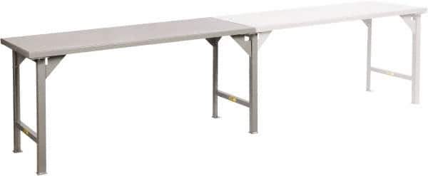 Little Giant - 60 Wide x 30" Deep x 36" High, 12 Gauge Steel Production Table - Fixed Legs, Gray - Apex Tool & Supply