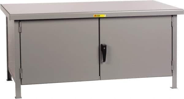 Little Giant - 48 Wide x 30" Deep x 34" High, 7 Gauge Steel Workbench - Fixed Legs, Gray - Apex Tool & Supply