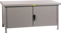 Little Giant - 48 Wide x 30" Deep x 34" High, 7 Gauge Steel Workbench - Fixed Legs, Gray - Apex Tool & Supply
