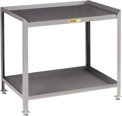 Little Giant - No Drawers, 2 Shelf Workstation - 2,000 Lb Capacity, Steel with Flush Front Edge Top, Gray, 24" Wide x 39" High x 48" Long - Apex Tool & Supply