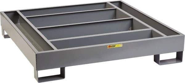 Little Giant - 66 Gal Sump, 4,000 Lb Capacity, Steel Spill Deck or Pallet - 51" Long x 51" Wide x 6-1/2" High - Apex Tool & Supply