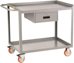 Little Giant - 1,200 Lb Capacity, 2 Shelf, 2 Drawer Mobile Workbench - 36" Wide x 24" Deep x 35-1/2" High, Steel - Apex Tool & Supply