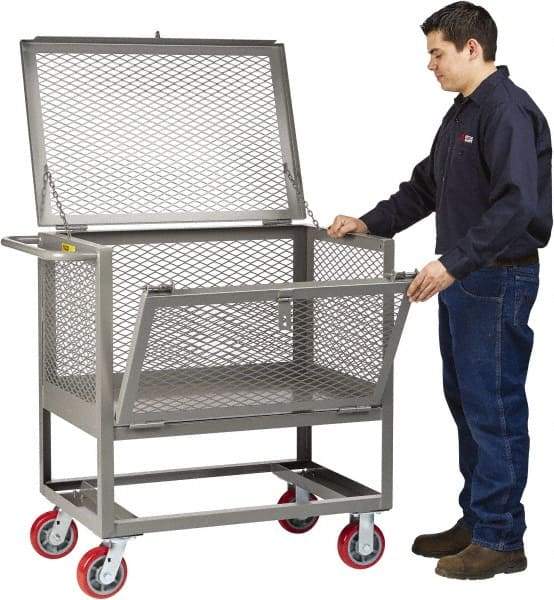 Little Giant - 2,000 Lb Capacity, Steel Raised Platform Box Truck - 51-1/2" Long x 24" Wide x 42-1/2" High, 6" Diam Polyurethane Wheels - Apex Tool & Supply