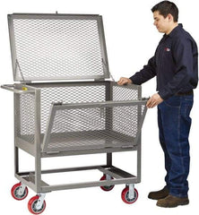 Little Giant - 2,000 Lb Capacity, Steel Raised Platform Box Truck - 53-1/2" Long x 24" Wide x 42-1/2" High, 6" Diam Polyurethane Wheels - Apex Tool & Supply