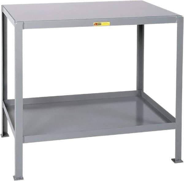 Little Giant - 48 Wide x 24" Deep x 32-1/2" High, 12 Gauge Steel Heavy-Duty Machine Table - Fixed Legs, Gray - Apex Tool & Supply