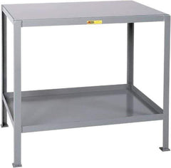 Little Giant - 48 Wide x 24" Deep x 32-1/2" High, 12 Gauge Steel Heavy-Duty Machine Table - Fixed Legs, Gray - Apex Tool & Supply