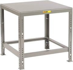 Little Giant - 48 Wide x 30" Deep x 30" High, 7 Gauge Steel Heavy-Duty Machine Table - Adjustable Height Legs, Gray - Apex Tool & Supply