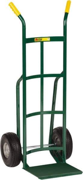 Little Giant - 600 Lb Capacity 49" OAH Hand Truck - Dual Handle, Steel, Flat-Free Microcellular Foam Wheels - Apex Tool & Supply