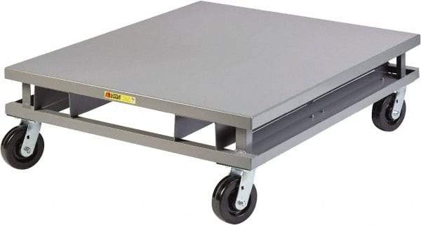Little Giant - 3,600 Lb Capacity Steel Pallet Dolly with Fork Pockets - 48" Long x 42" Wide x 14-1/4" High, 6" Phenolic Wheels - Apex Tool & Supply