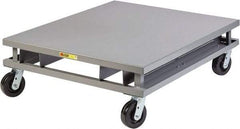 Little Giant - 3,600 Lb Capacity Steel Pallet Dolly with Fork Pockets - 48" Long x 40" Wide x 14-1/4" High, 6" Phenolic Wheels - Apex Tool & Supply