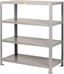 Little Giant - 4 Shelf Starter Heavy-Duty Open Steel Shelving - 8,000 Lb Capacity, 72" Wide x 72" High x 30" Deep, Gray - Apex Tool & Supply