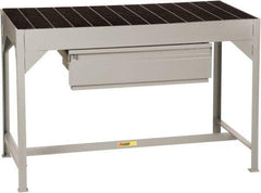 Little Giant - 51 Wide x 24" Deep x 34" High, Steel Bar Grating Welder's Table - Fixed Legs, Gray/Black - Apex Tool & Supply
