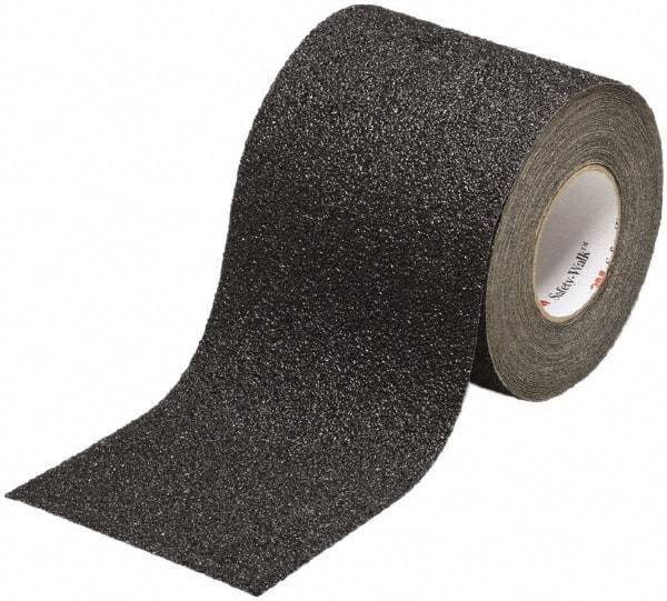 Ability One - Black Solid Color Anti-Slip Vinyl Tape - 4" Wide x 30' Long x 0.048" Thick, General Traffic - Apex Tool & Supply
