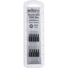 Wiha - 1/4" Drive T8 Tamperproof Torx Screwdriver Bit - 1" OAL, Tamper Resistant Bit - Apex Tool & Supply