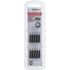 Wiha - 1/4" Drive T25 Tamperproof Torx Screwdriver Bit - 1" OAL, Tamper Resistant Bit - Apex Tool & Supply