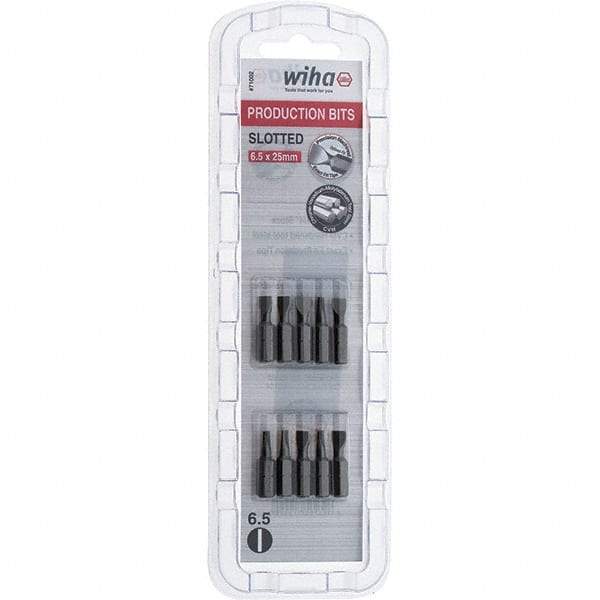 Wiha - Slotted Screwdriver Bits Reversible: NonReversible Blade Width (Inch): 1/4 - Apex Tool & Supply