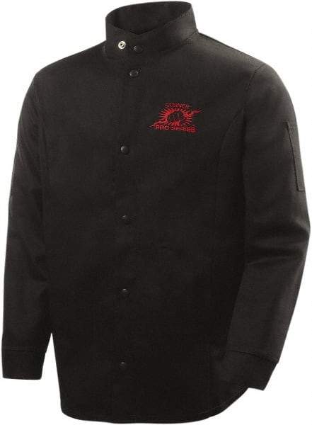 Steiner - Size XL Flame Resistant/Retardant Jacket - Black, Cotton, Snaps Closure - Apex Tool & Supply