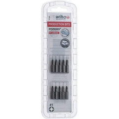 Wiha - 1/4" Drive, Pozidriv Screwdriver Bit - 1" OAL - Apex Tool & Supply