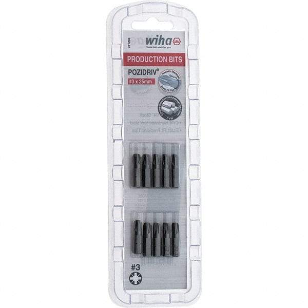 Wiha - 1/4" Drive, Pozidriv Screwdriver Bit - 1" OAL - Apex Tool & Supply