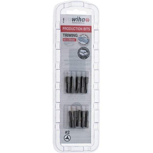 Wiha - 1/4" Drive, #2 Tri-Wing Screwdriver Bit - 1" OAL - Apex Tool & Supply