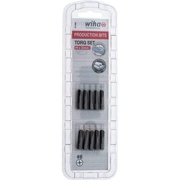 Wiha - 1/4" Drive, #8 Torq-Set Screwdriver Bit - 1" OAL - Apex Tool & Supply
