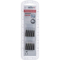 Wiha - 1/4" Drive, #6 Spanner Screwdriver Bit - 1" OAL - Apex Tool & Supply