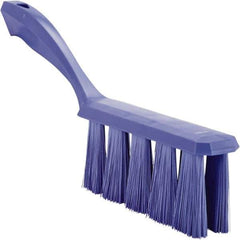 Vikan - 3.9" Bristle Length, Polyester Cleaning & Finishing Brush - 3" Long x 6-1/2" Wide Head, 13" OAL, Easy Grip Handle, Purple, Polypropylene Block - Apex Tool & Supply