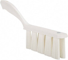 Vikan - 3.9" Bristle Length, Polyester Cleaning & Finishing Brush - 3" Long x 6-1/2" Wide Head, 13" OAL, Easy Grip Handle, White, Polypropylene Block - Apex Tool & Supply