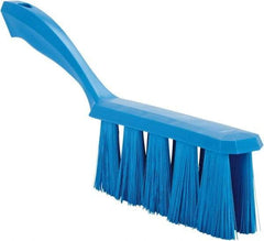 Vikan - 3.9" Bristle Length, Polyester Cleaning & Finishing Brush - 3" Long x 6-1/2" Wide Head, 13" OAL, Easy Grip Handle, Blue, Polypropylene Block - Apex Tool & Supply