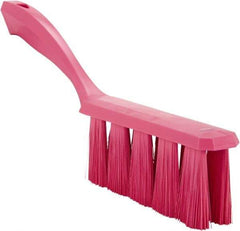 Vikan - 3.9" Bristle Length, Polyester Cleaning & Finishing Brush - 3" Long x 6-1/2" Wide Head, 13" OAL, Easy Grip Handle, Pink, Polypropylene Block - Apex Tool & Supply