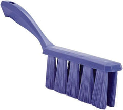 Vikan - 3.9" Bristle Length, Polyester Cleaning & Finishing Brush - 3" Long x 1-1/2" Wide Head, 13" OAL, Easy Grip Handle, Purple, Polypropylene Block - Apex Tool & Supply