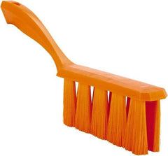Vikan - 3.9" Bristle Length, Polyester Cleaning & Finishing Brush - 3" Long x 1-1/2" Wide Head, 13" OAL, Easy Grip Handle, Orange, Polypropylene Block - Apex Tool & Supply