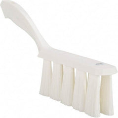 Vikan - 3.9" Bristle Length, Polyester Cleaning & Finishing Brush - 3" Long x 1-1/2" Wide Head, 13" OAL, Easy Grip Handle, White, Polypropylene Block - Apex Tool & Supply