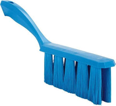 Vikan - 3.9" Bristle Length, Polyester Cleaning & Finishing Brush - 3" Long x 1-1/2" Wide Head, 13" OAL, Easy Grip Handle, Blue, Polypropylene Block - Apex Tool & Supply