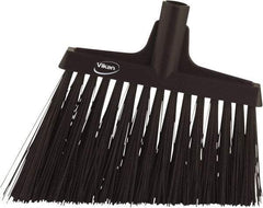 Vikan - 9-1/2" Wide, Black Polyester Bristles, Angled Broom - Water Resistant - Apex Tool & Supply