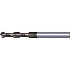 Kennametal - 1/2" Diam, 2" LOC, 2 Flute Solid Carbide Ball End Mill - TiAlN Finish, Single End, 4" OAL, 1/2" Shank Diam, Spiral Flute - Apex Tool & Supply