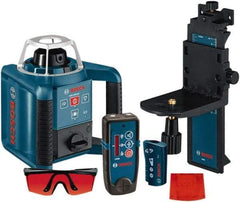 Bosch - 1,000' Measuring Range, 1/8" at 100' Accuracy, Self-Leveling Horizontal & Vertical Rotary Laser - ±5° Self Leveling Range, 1 Beam, 2-D Battery Included - Apex Tool & Supply