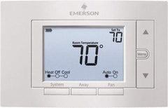 White-Rodgers - 50 to 99°F, 2 Heat, 2 Cool, Digital Nonprogrammable Thermostat - 20 to 30 Volts, 1.77" Inside Depth x 1.77" Inside Height x 5-1/4" Inside Width, Horizontal Mount - Apex Tool & Supply