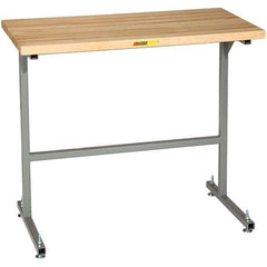 Little Giant - 36 Wide x 24" Deep x 42" High, Butcher Block Butcher Block Top Table - 1-3/4" Butcher Block Top, Fixed Legs With Adjustable Height Glides, Gray - Apex Tool & Supply