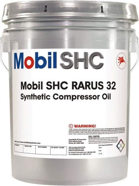 Mobil - 5 Gal Pail, ISO 32, Air Compressor Oil - 30.6 Viscosity (cSt) at 40°C, 5.6 Viscosity (cSt) at 100°C - Apex Tool & Supply