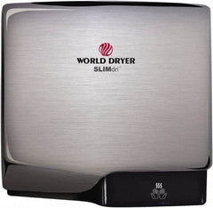 World Dryer - 950 Watt Silver Finish Electric Hand Dryer - 100/120 Volts, 8.3 Amps, 11.43" Wide x 10.7" High x 3.9" Deep - Apex Tool & Supply