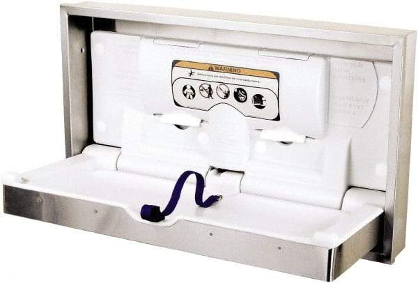 World Dryer - Polyethylene & Stainless Steel Baby Changing Station - 24-1/2" Long x 5-1/2" High x 41.3" Wide - Apex Tool & Supply