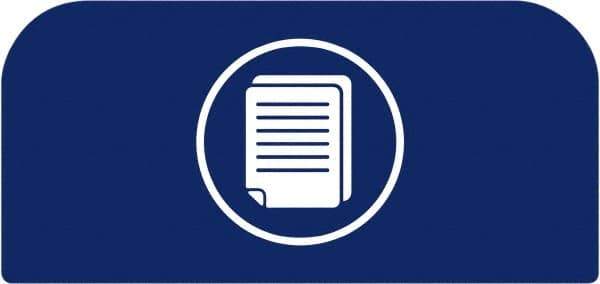 Rubbermaid - Trash Can Decal Message: Paper - English, Text on Color, Blue, Indoor & Outdoor, Apply to Metal, 1-25/32" Wide x 8-1/2" High - Apex Tool & Supply